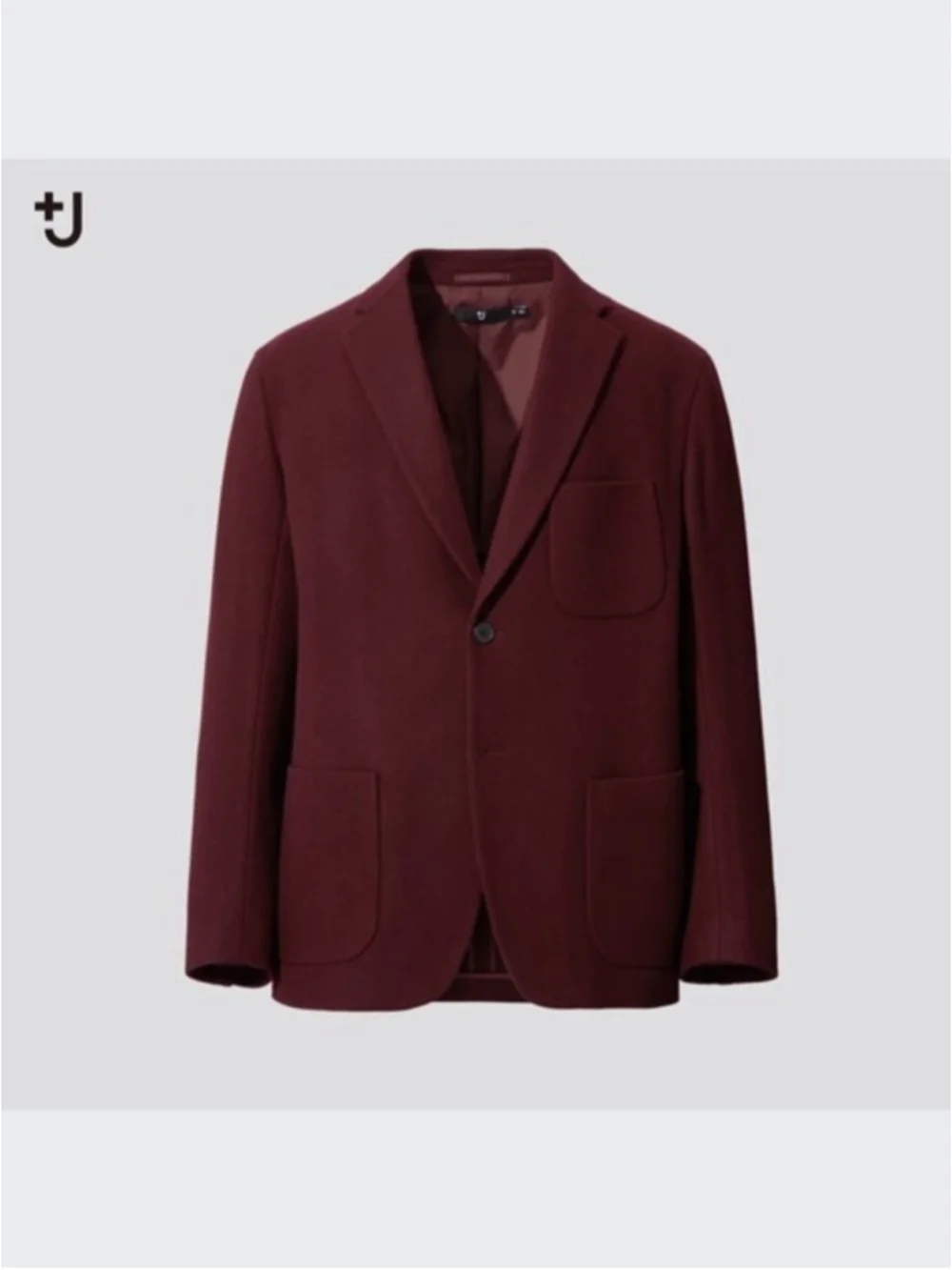 Jil Sander Uniqlo Men's Burgundy Single-Breasted Blazer Wool Cashmere Size M